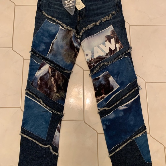 Jaden Smith + G-star spiraq rftp patches water 3D slim jeans W 28 L 32 - Picture 11 of 14